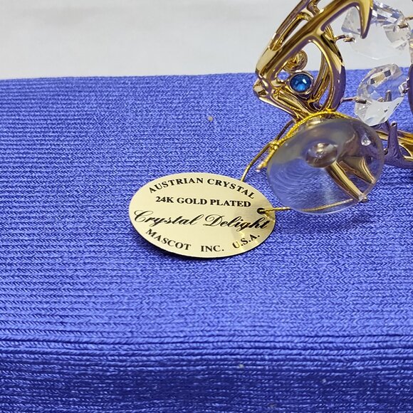 Crystal Delight 24K Gold Plated Angel Fish Suncatcher Suction Cup Mount Window - Picture 4 of 8